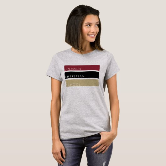LCS - Driekleurig T-shirt voor dames - grijs (Voorkant volledig)