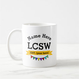 LCSW Licensed Clinical Social Worker Gepersonalise Koffiemok