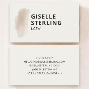 LCSW-therapeut neutraal beige Visitekaartje
