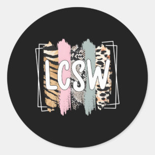 LCSW waardering klinisch maatschappelijk werker Ronde Sticker