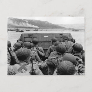 LCVP-landingsboot nadert omaha-strand Briefkaart