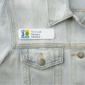LD3 Dems - badge de nom de style mince; dos magnét (En situation)