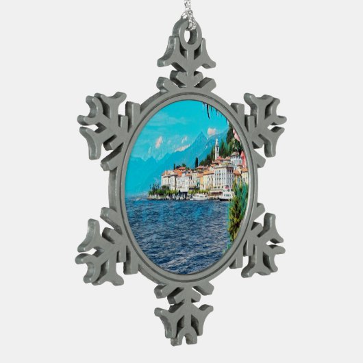 ldp BELLAGIO - Lake Como - Tin Sneeuwvlok Ornament (Links)