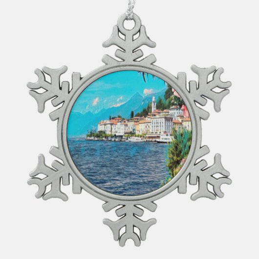 ldp BELLAGIO - Lake Como - Tin Sneeuwvlok Ornament (Voorkant)
