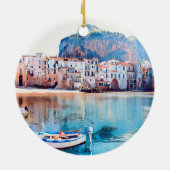 ldp CEFALTON - Sicilië - strand - panorama Keramisch Ornament (Achterkant)