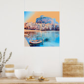 ldp CEFALTON - Sicilië - strand - panorama Poster (Keuken)