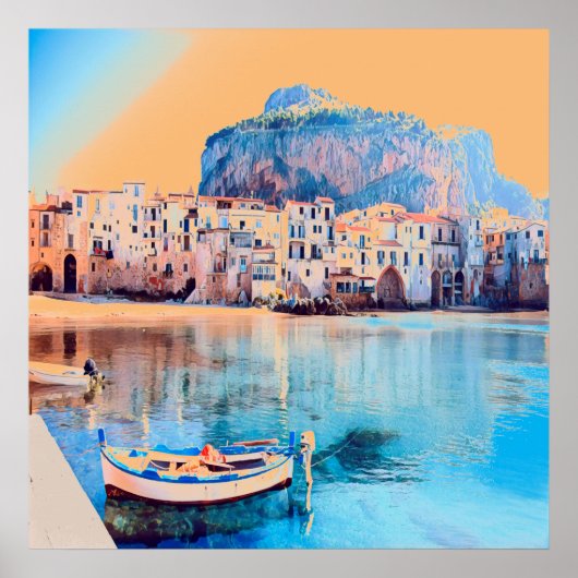 ldp CEFALTON - Sicilië - strand - panorama Poster (Voorkant)