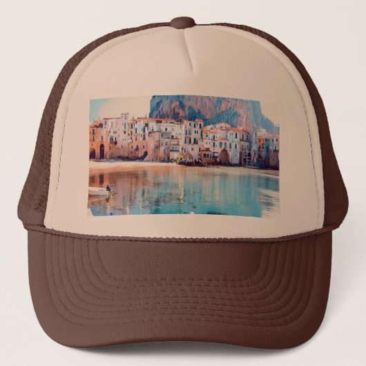 ldp CEFALTON - Sicilië - strand - panorama Trucker Pet (Voorkant)