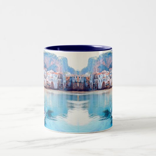 ldp CEFALTON - Sicilië - strand - panorama Tweekleurige Koffiemok (Center)