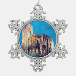 ldp COLOSSEUM Rome - 's nachts - Tin Sneeuwvlok Ornament