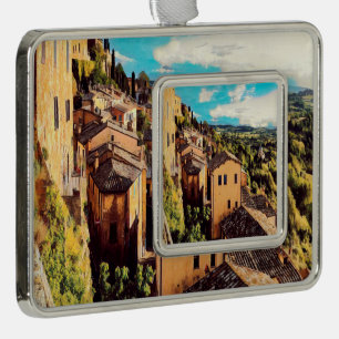 ldp MONTEPULCIANO - stad - panorama - Verzilverd Kader Ornament