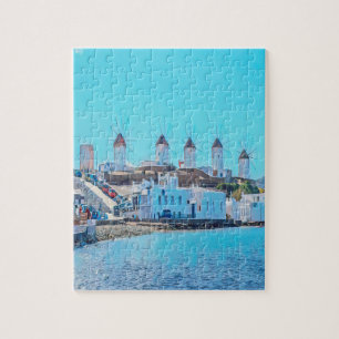 ldp MYKONOS - uitzicht van het zee van de windmole Legpuzzel
