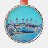 ldp MYKONOS - uitzicht van het zee van de windmole Metalen Ornament (Voorkant)