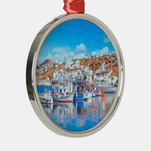 ldp MYKONOS - vissersboten - haven - panorama Metalen Ornament