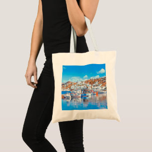 ldp MYKONOS - vissersboten - haven - panorama Tote Bag