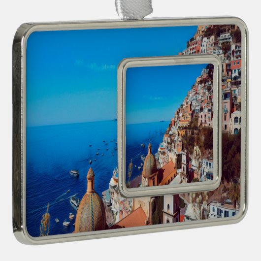 ldp POSITANO - Amalfi Coast - Panorama Verzilverd Kader Ornament (Rechts)