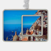 ldp POSITANO - Amalfi Coast - Panorama Verzilverd Kader Ornament (Voorkant)