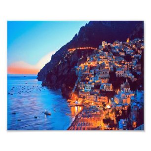 ldp POSITANO Amalfi Coast - zonsondergang door Hot Foto Afdruk