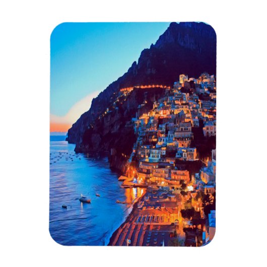 ldp POSITANO Amalfi Coast - zonsondergang door Hot Magneet (Verticaal)