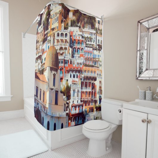 ldp POSITANO - stad - kerk Santa Maria Assunta - Douchegordijn (In situ)