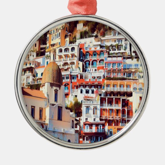 ldp POSITANO - stad - kerk Santa Maria Assunta - Metalen Ornament (Voorkant)