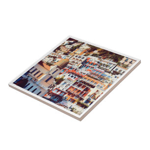 ldp POSITANO - stad - kerk Santa Maria Assunta - Tegeltje