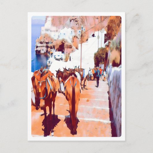 ldp SANTORINI - Donkey trail - Fira - Briefkaart (Voorkant)