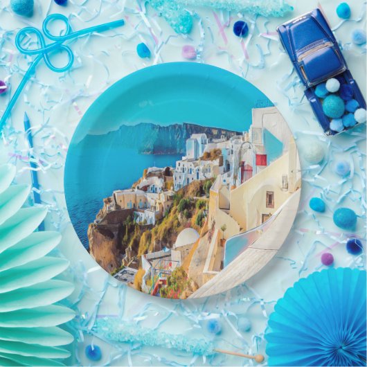 ldp SANTORINI - panorama - Papieren Bordje (Feest)