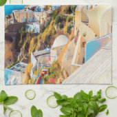 ldp SANTORINI - panorama - Theedoek (Gevouwen)