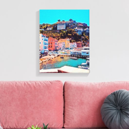 ldp SORRENTO - panorama - strand - Canvas Afdruk (Insitu (Woonkamer))