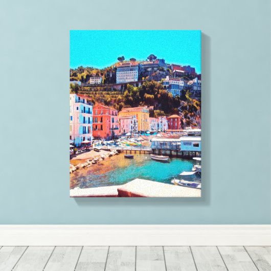 ldp SORRENTO - panorama - strand - Canvas Afdruk (Insitu (Houten vloer))