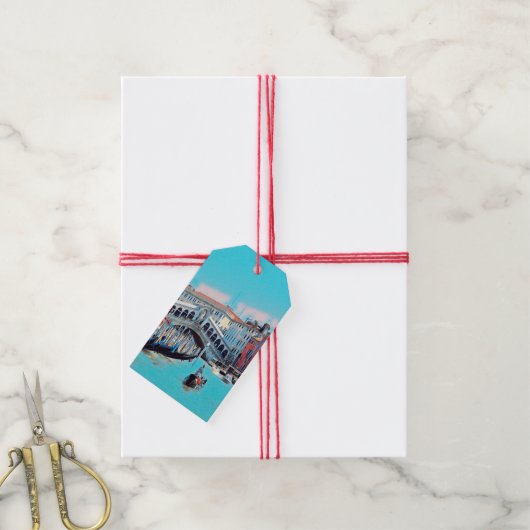 ldp VENICE - gondolas - rialto - Cadeaulabel (Met Touw)