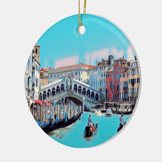 ldp VENICE - gondolas - rialto - Keramisch Ornament (Links)