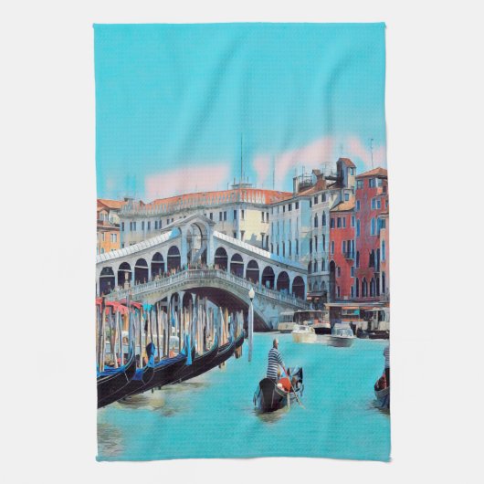 ldp VENICE - gondolas - rialto - Theedoek (Verticaal)