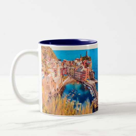 ldp VERNAZZA - Cinque Terre - Tweekleurige Koffiemok (Links)
