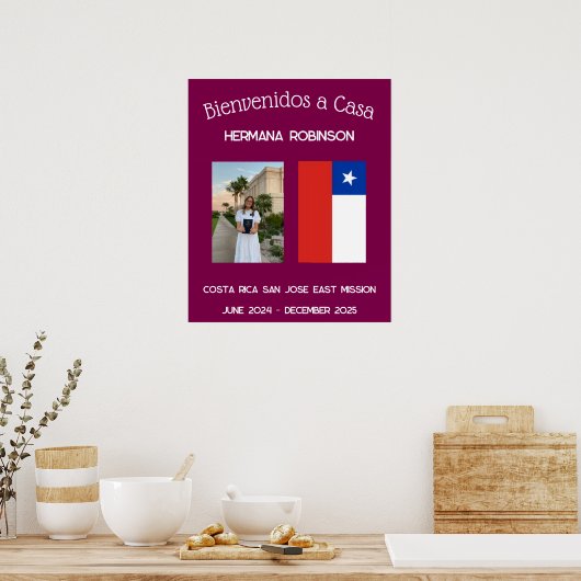 LDS Missionary Welcome Home Custom Spanish Poster  (Keuken)