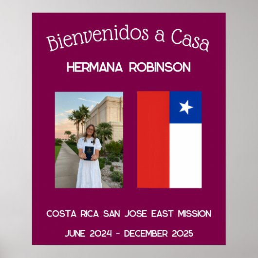 LDS Missionary Welcome Home Custom Spanish Poster (Devant)