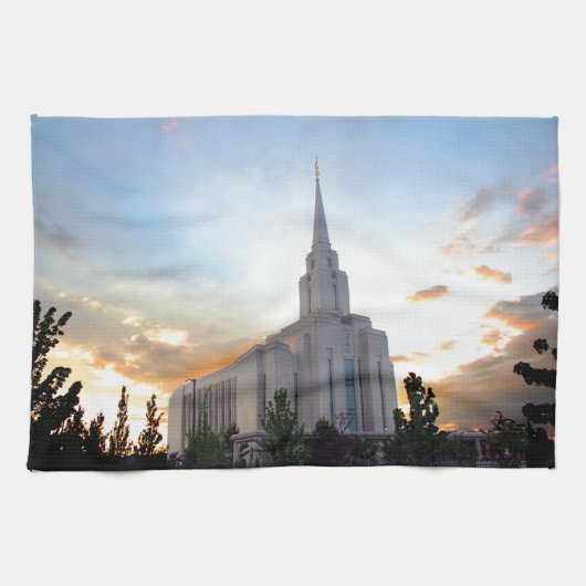 LDS-mormon Oquirrh Mountain Utah-tempel Theedoek (Horizontaal)