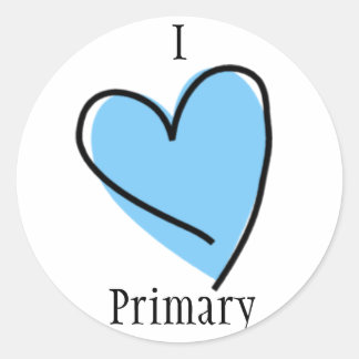 LDS Primaire stickers - I Heart Primary Blue