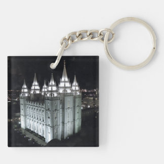 LDS Salt Lake City-tempel bij nacht Sleutelhanger