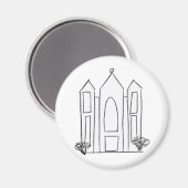 LDS Salt Lake City Tempel eenvoudig modern mormoon Magneet (Voorkant / Achterkant)