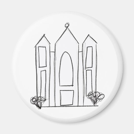 LDS Salt Lake City Tempel eenvoudig modern mormoon Magneet (Voorkant)