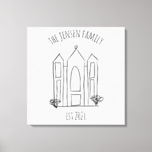 LDS Salt Lake City Tempel eenvoudige moderne mormo Canvas Afdruk