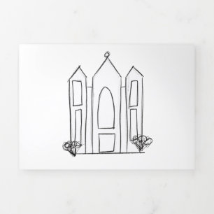 LDS Salt Lake City Tempel eenvoudige moderne mormo Drieluik Kaart