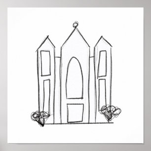 LDS Salt Lake City Tempel eenvoudige moderne mormo Poster