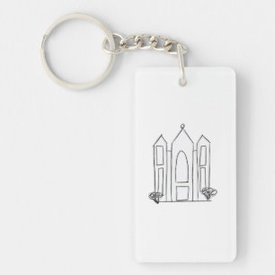 LDS Salt Lake City Tempel eenvoudige moderne mormo Sleutelhanger