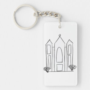 LDS Salt Lake City Tempel eenvoudige moderne mormo Sleutelhanger