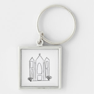 LDS Salt Lake City Tempel eenvoudige moderne mormo Sleutelhanger