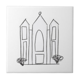 LDS Salt Lake City Tempel eenvoudige moderne mormo Tegeltje