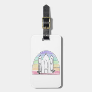 LDS Salt Lake City Tempel regenboog zonsondergang Bagagelabel